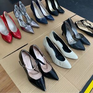 Eight Pairs Of Women’s Shoes, Pumps, Heels, Size 7 Lot # 3